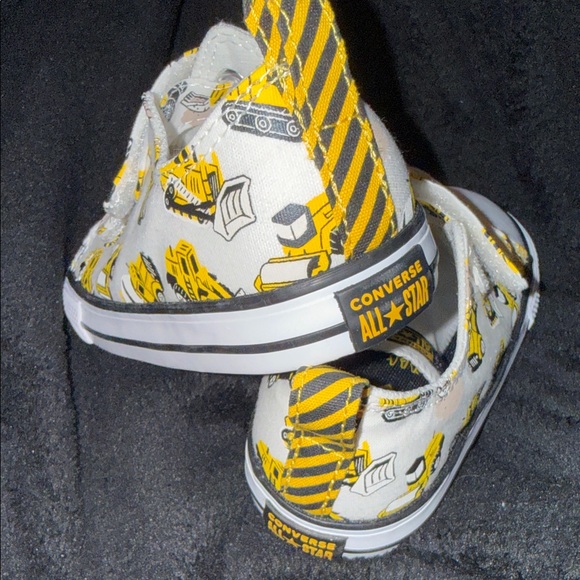 Converse Kids Yellow Construction Sneakers New* Sz 10 - Picture 3 of 10